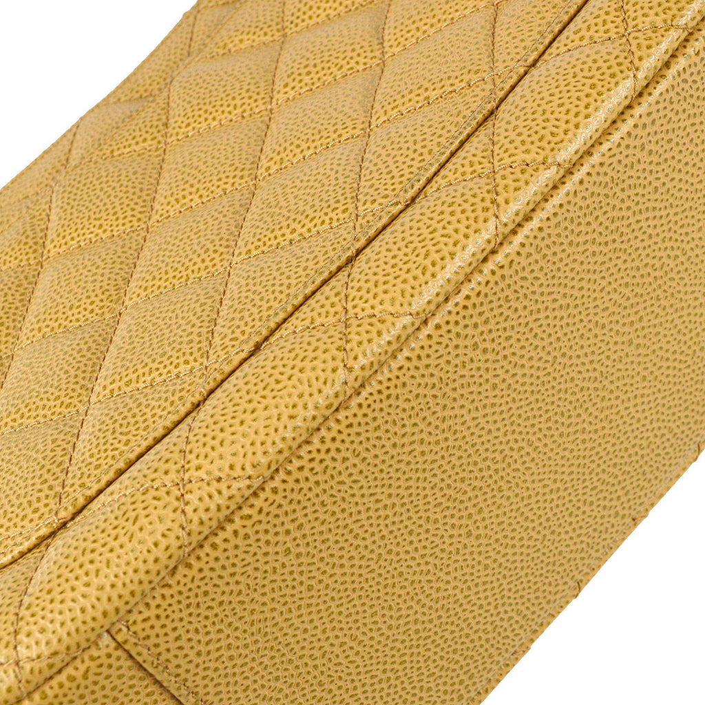 Chanel Hobo Chain Handbag Beige Caviar
