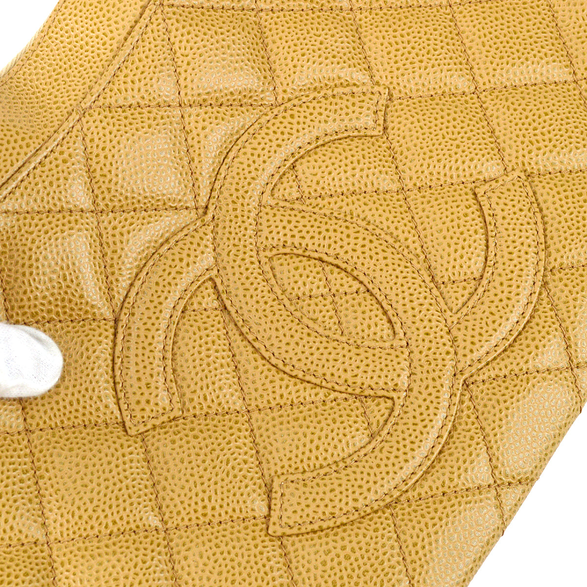 Chanel Hobo Chain Handbag Beige Caviar