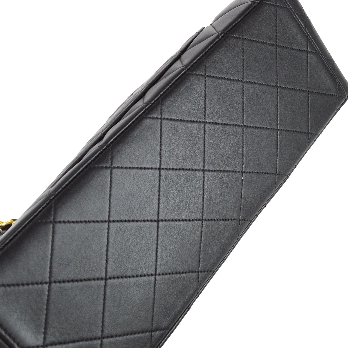Chanel Classic Flap Maxi Chain Shoulder Bag Black Lambskin
