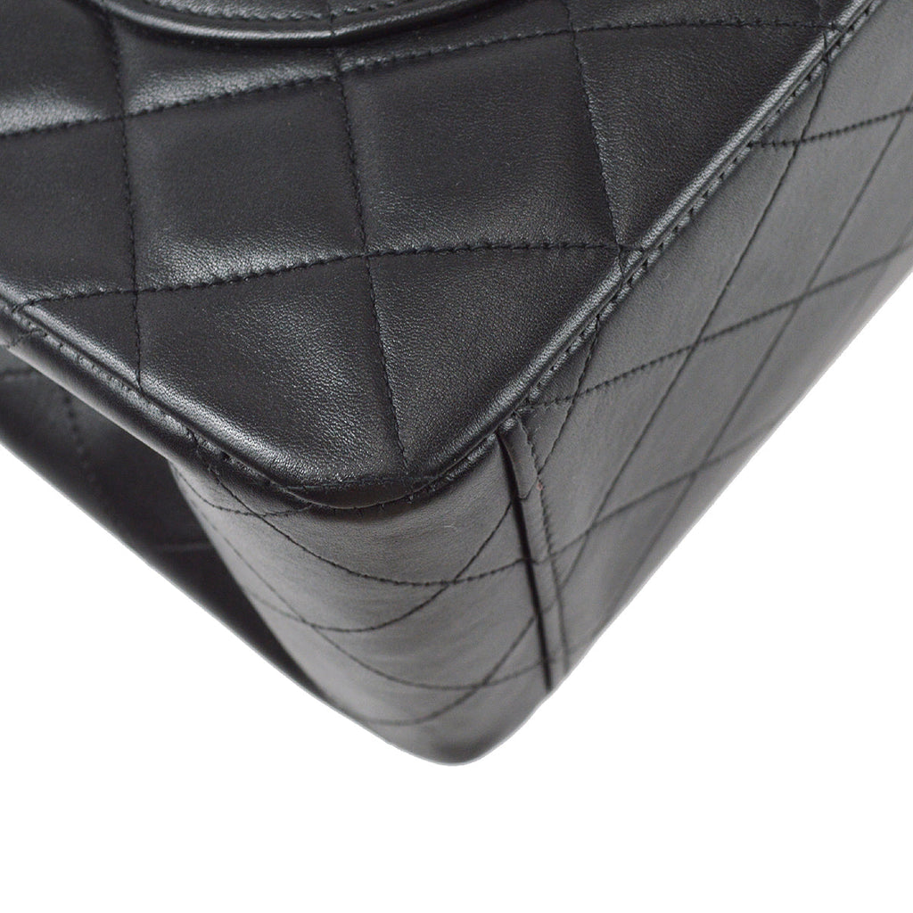 Chanel Classic Flap Maxi Chain Shoulder Bag Black Lambskin