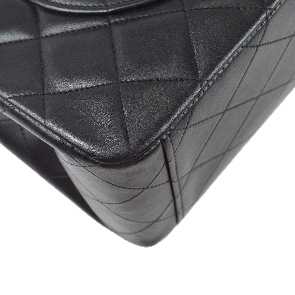 Chanel Classic Flap Maxi Chain Shoulder Bag Black Lambskin