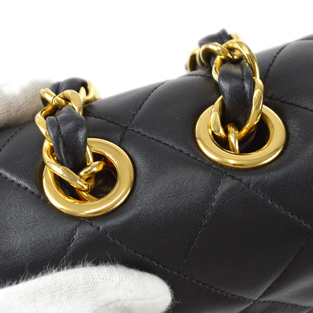 Chanel Classic Flap Maxi Chain Shoulder Bag Black Lambskin
