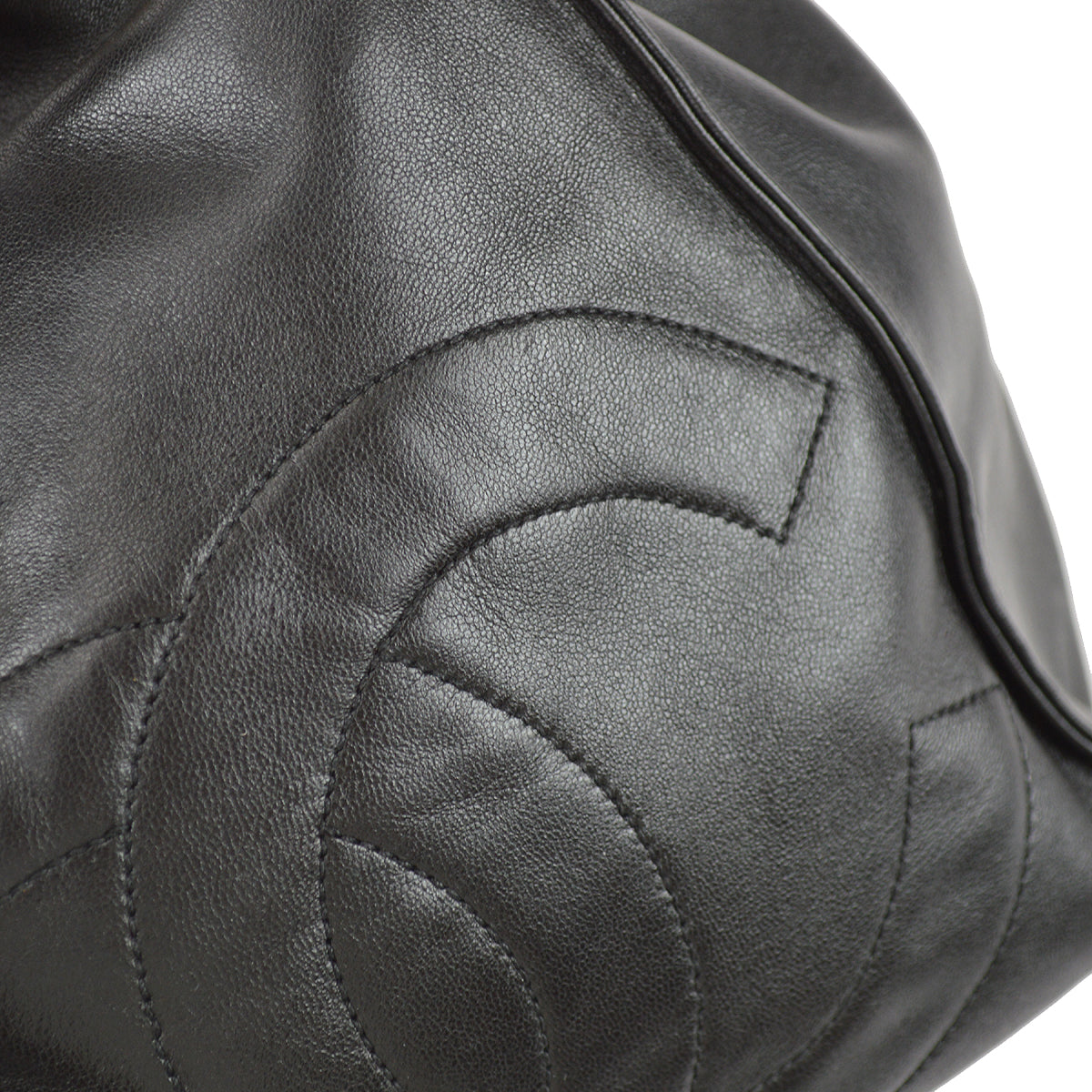 Chanel Bucket Shoulder Bag Black Lambskin