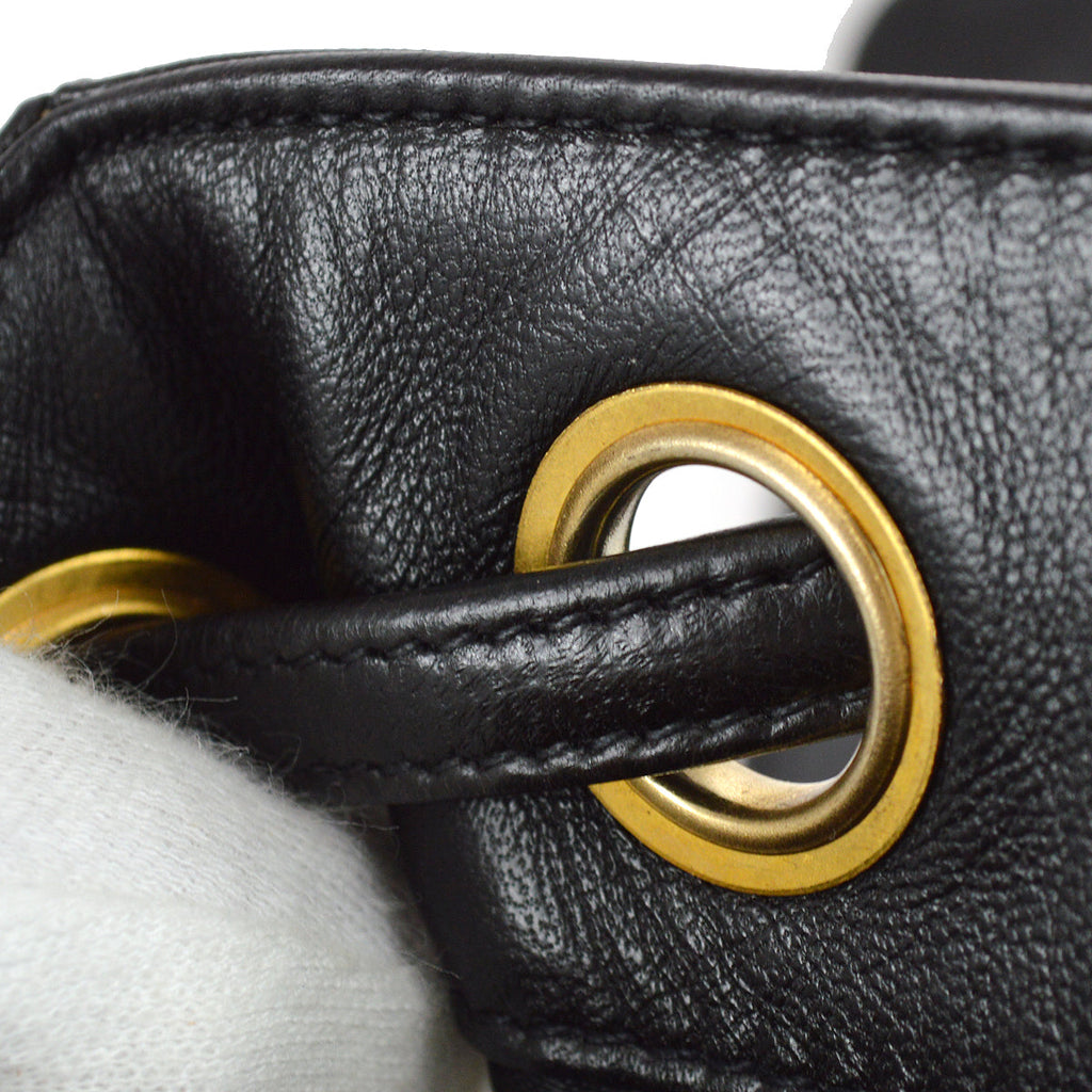Chanel Bucket Shoulder Bag Black Lambskin