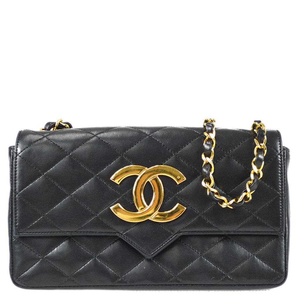 Chanel Chain Shoulder Bag Black Lambskin