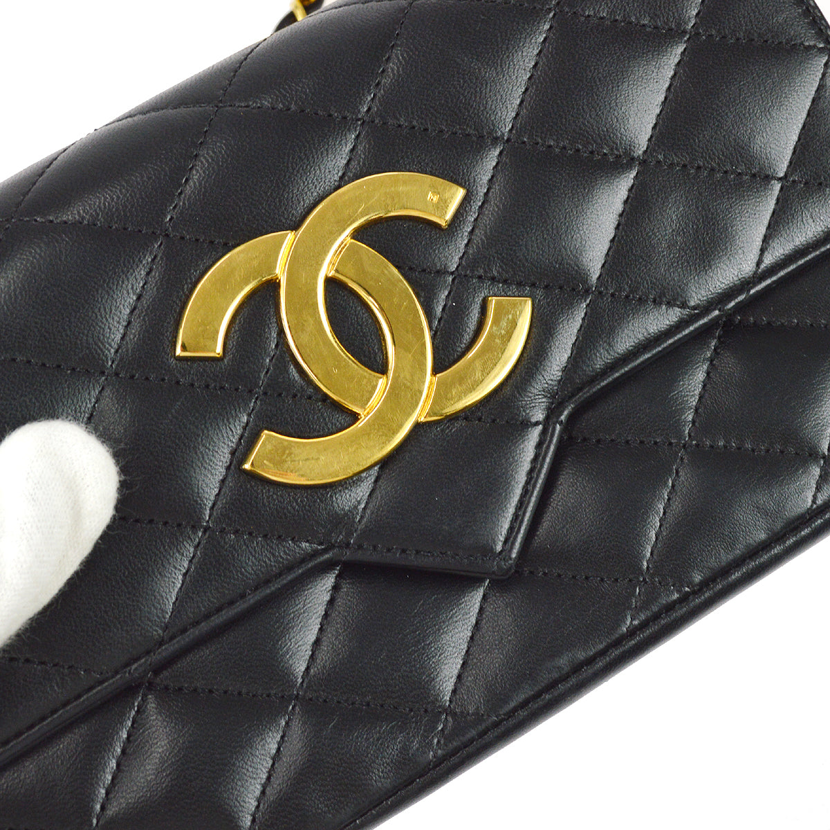 Chanel Chain Shoulder Bag Black Lambskin