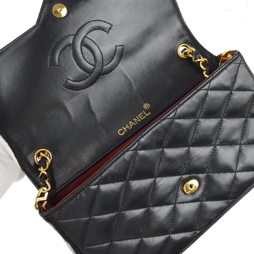 Chanel Chain Shoulder Bag Black Lambskin