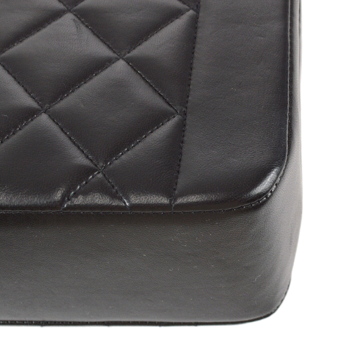 Chanel 1996-1997 Small Diana Chain Shoulder Bag Black Lambskin