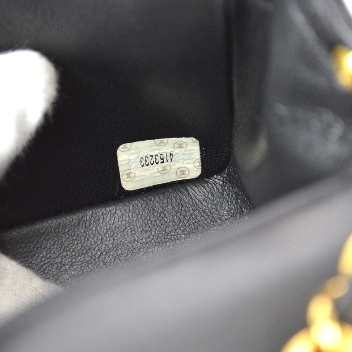 Chanel 1996-1997 Small Diana Chain Shoulder Bag Black Lambskin