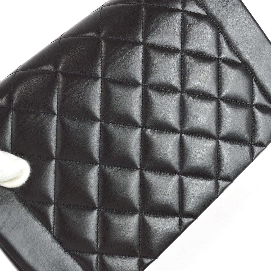 Chanel 1994-1996 Medium Diana Chain Shoulder Bag Black Lambskin