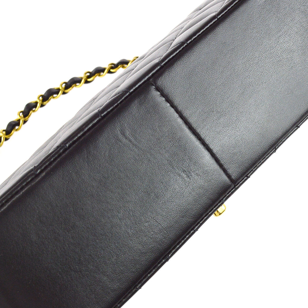 Chanel 1994-1996 Medium Diana Chain Shoulder Bag Black Lambskin