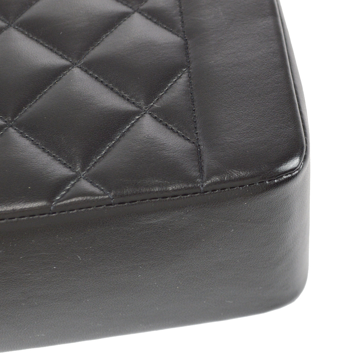 Chanel 1994-1996 Medium Diana Chain Shoulder Bag Black Lambskin