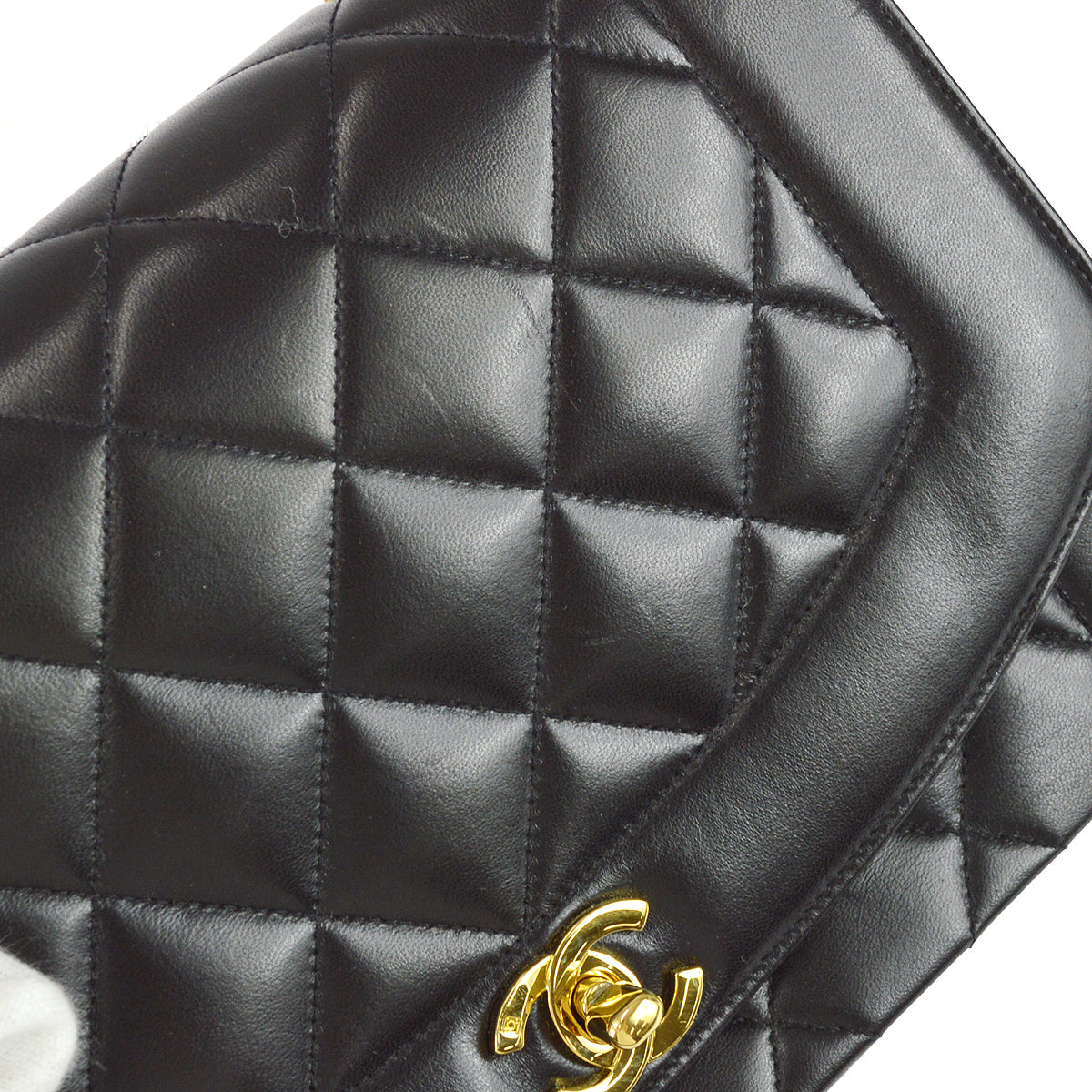 Chanel 1994-1996 Medium Diana Chain Shoulder Bag Black Lambskin