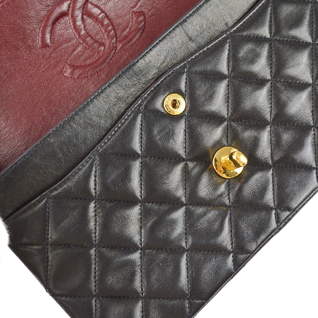 Chanel 1994-1996 Classic Double Flap Small Shoulder Bag Black Lambskin