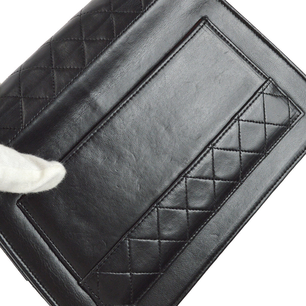 Chanel Mademoiselle Lock Shoulder Bag Black Lambskin