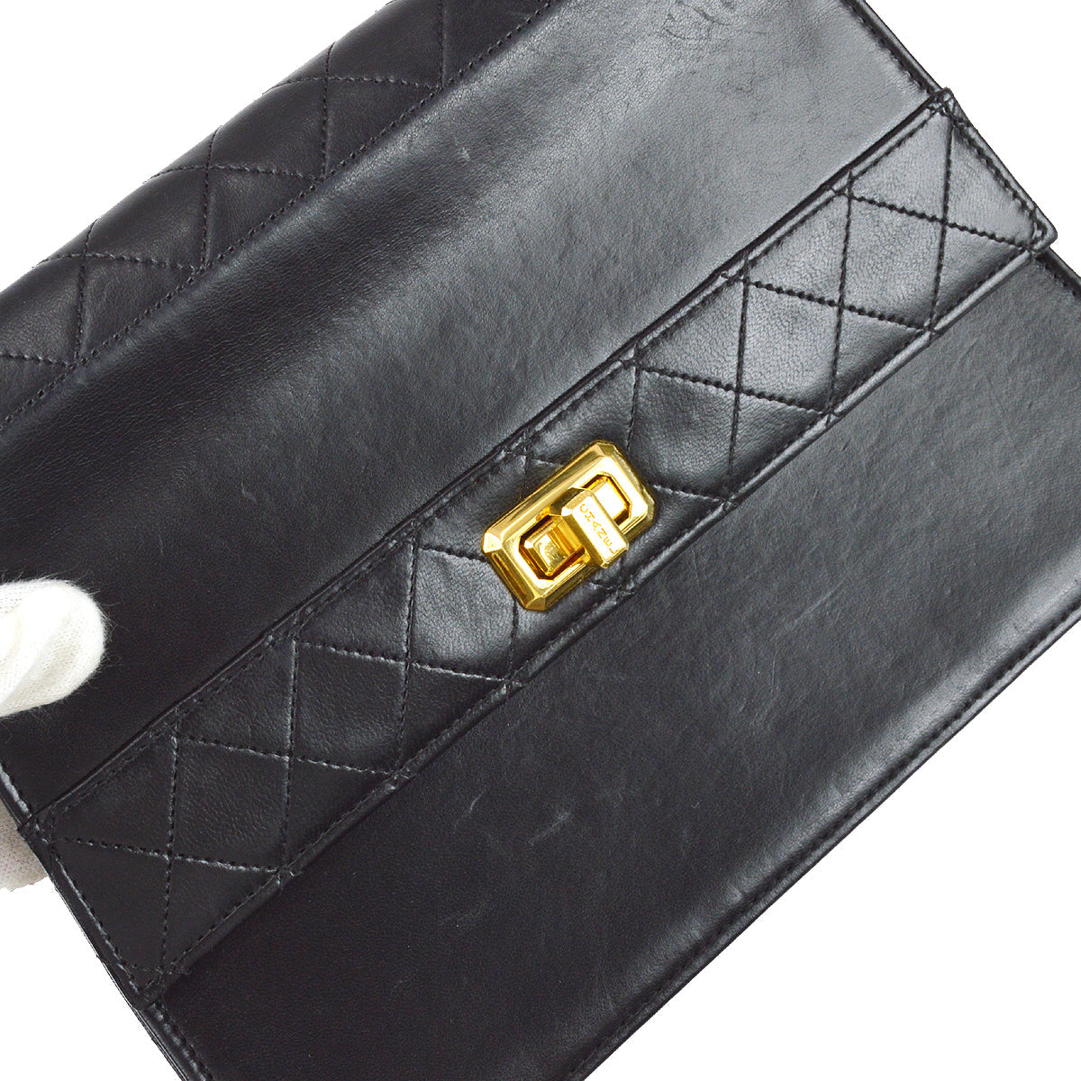 Chanel Mademoiselle Lock Shoulder Bag Black Lambskin