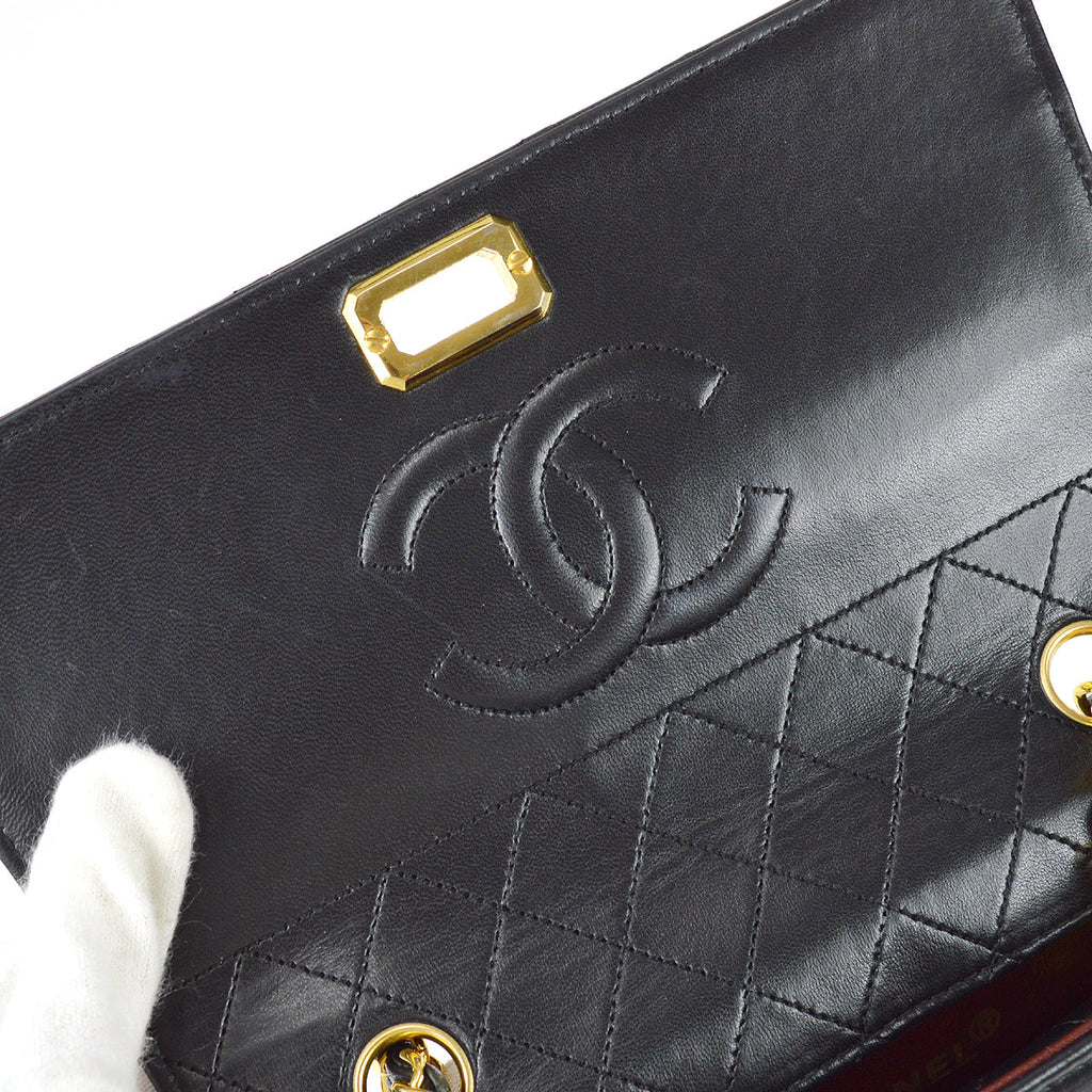 Chanel Mademoiselle Lock Shoulder Bag Black Lambskin