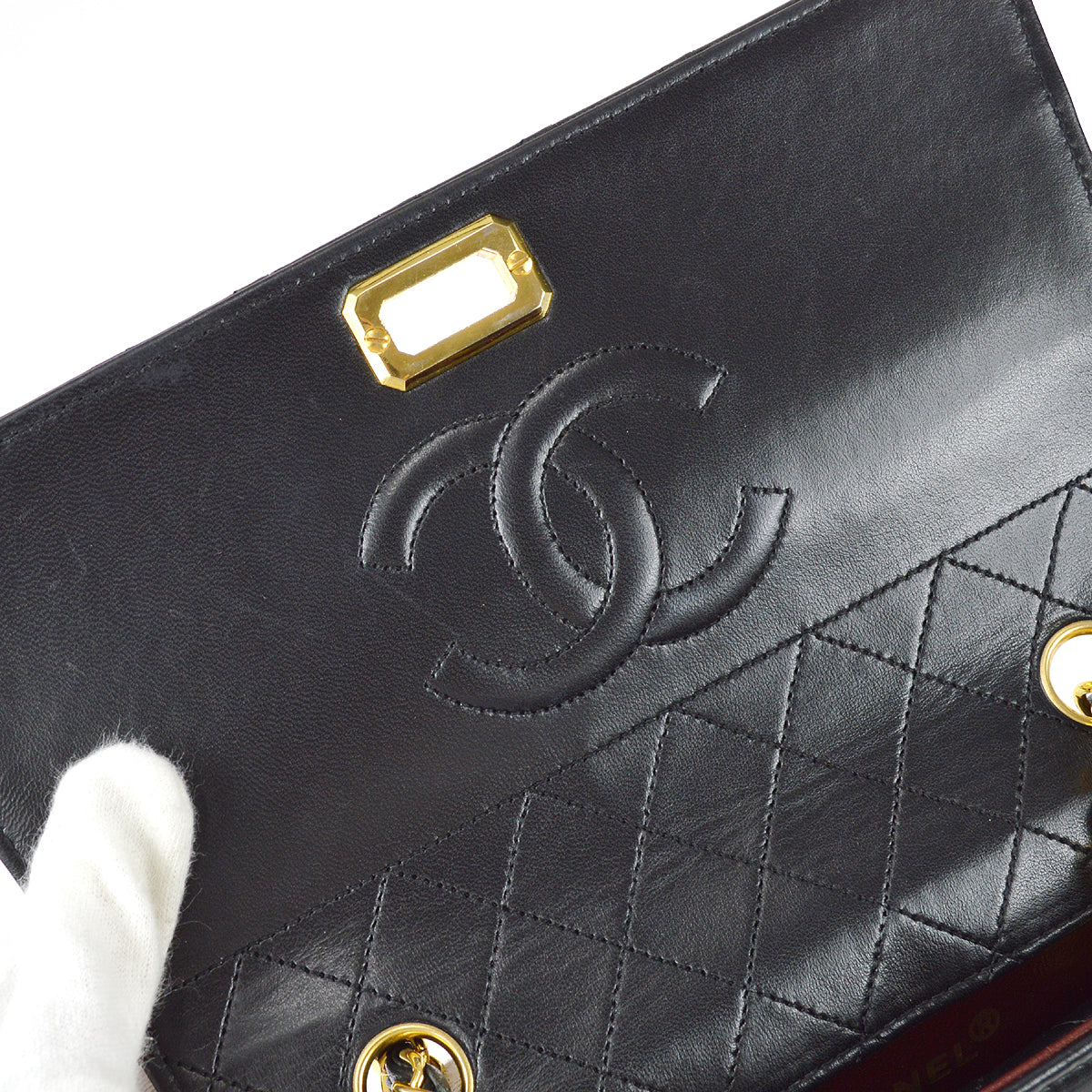 Chanel Mademoiselle Lock Shoulder Bag Black Lambskin