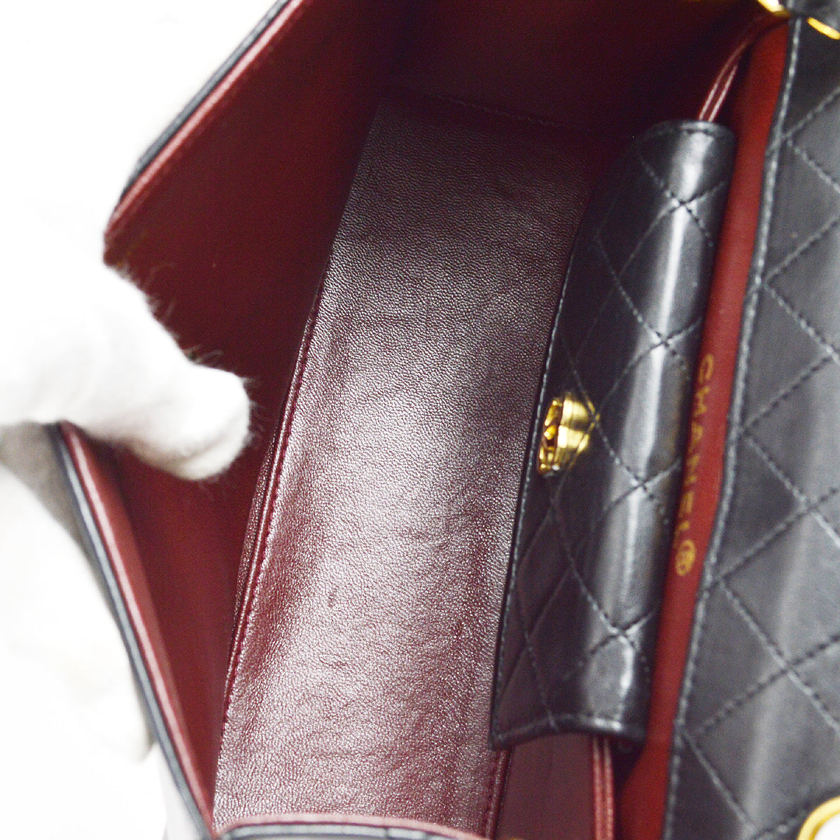 Chanel Mademoiselle Lock Shoulder Bag Black Lambskin