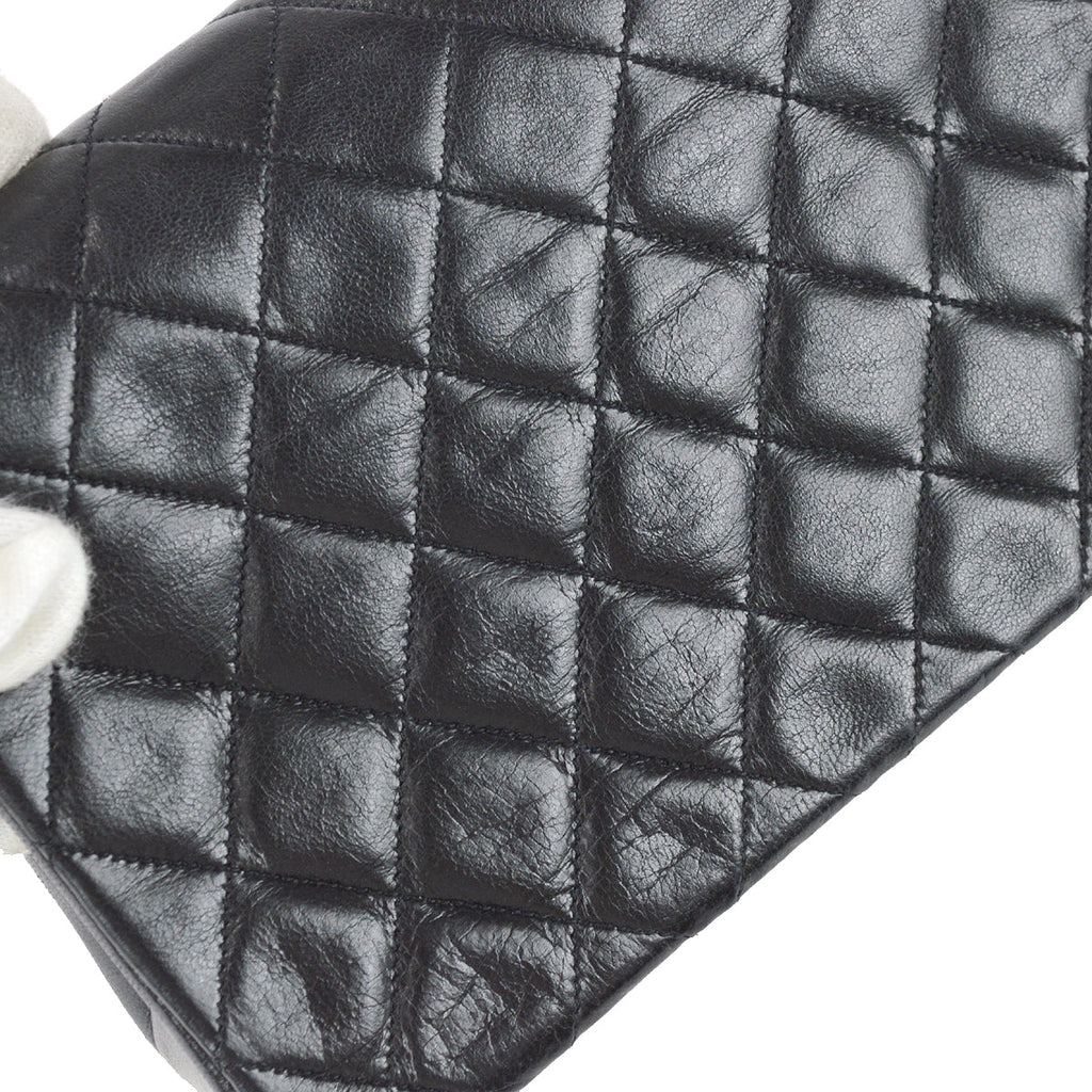 Chanel Classic Flap Chain Shoulder Bag Black Lambskin
