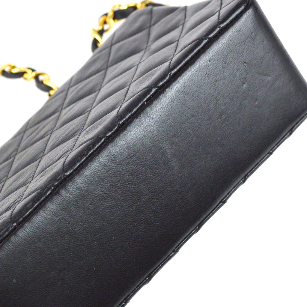 Chanel Classic Flap Chain Shoulder Bag Black Lambskin
