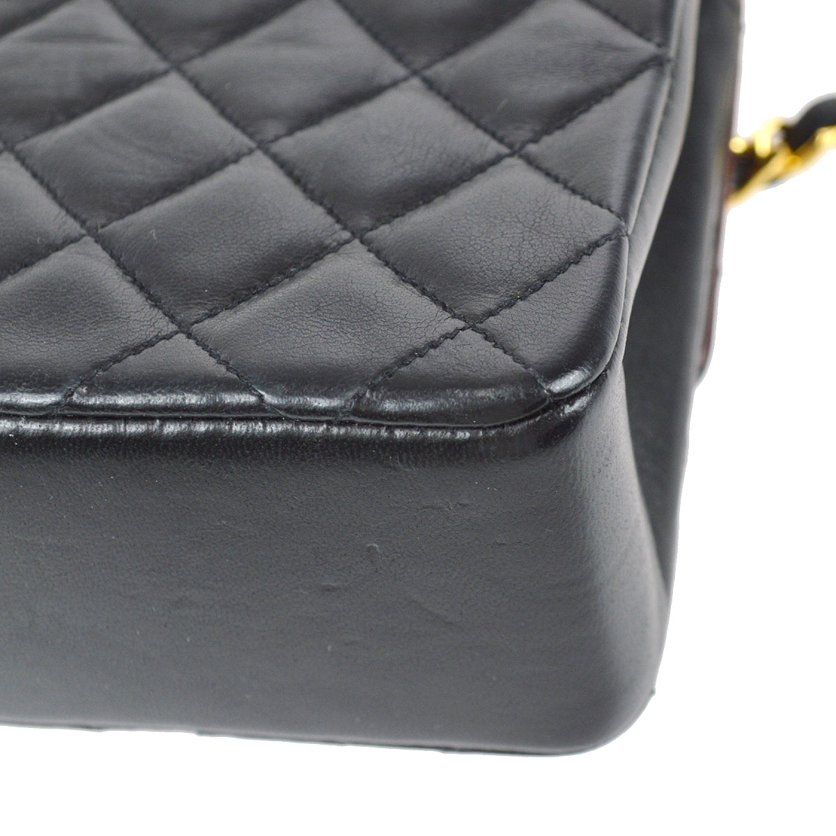 Chanel Classic Flap Chain Shoulder Bag Black Lambskin