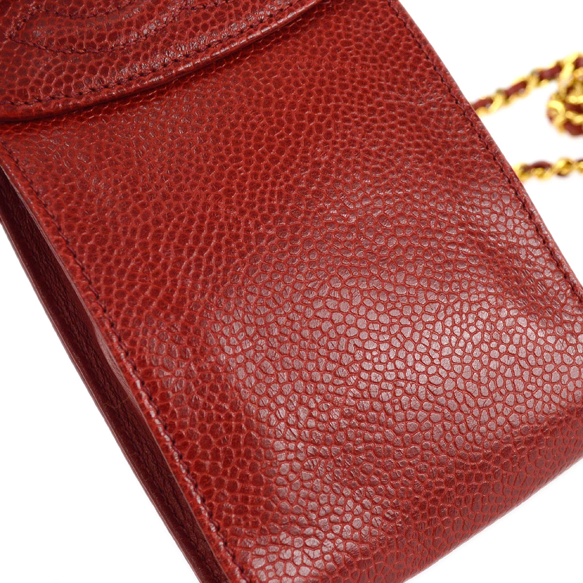 Chanel Shoulder Bag Pochette Red Caviar