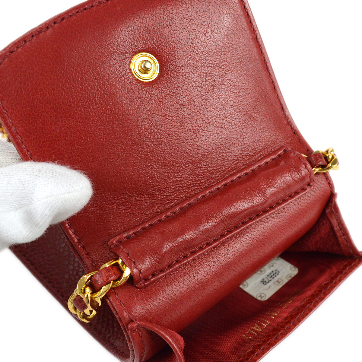 Chanel Shoulder Bag Pochette Red Caviar