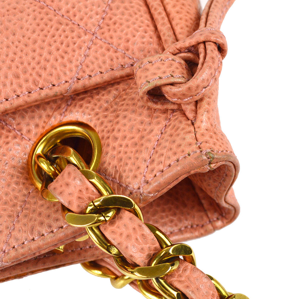 Chanel Chain Shoulder Tote Bag Pink Caviar