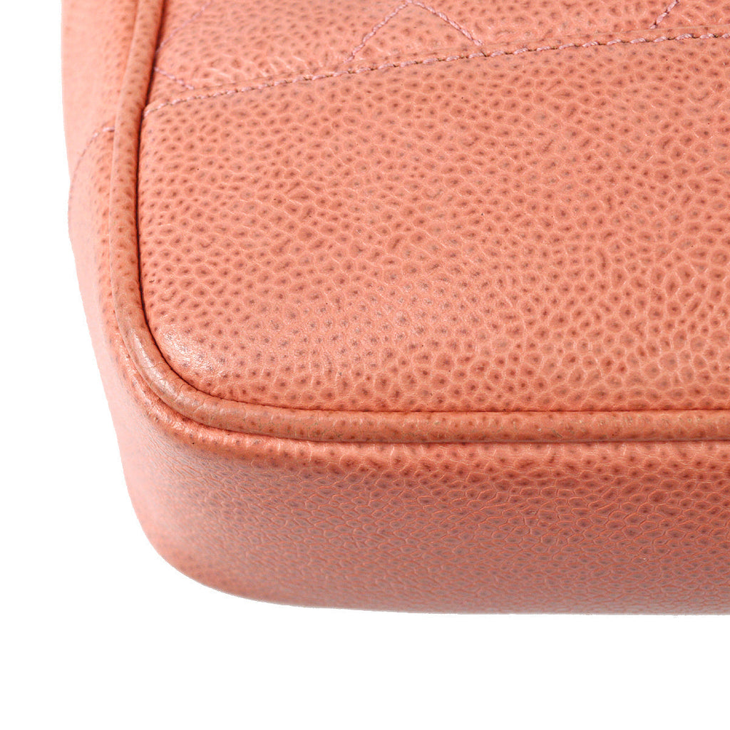 Chanel Chain Shoulder Tote Bag Pink Caviar