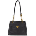 Chanel Shoulder Tote Bag Black Caviar