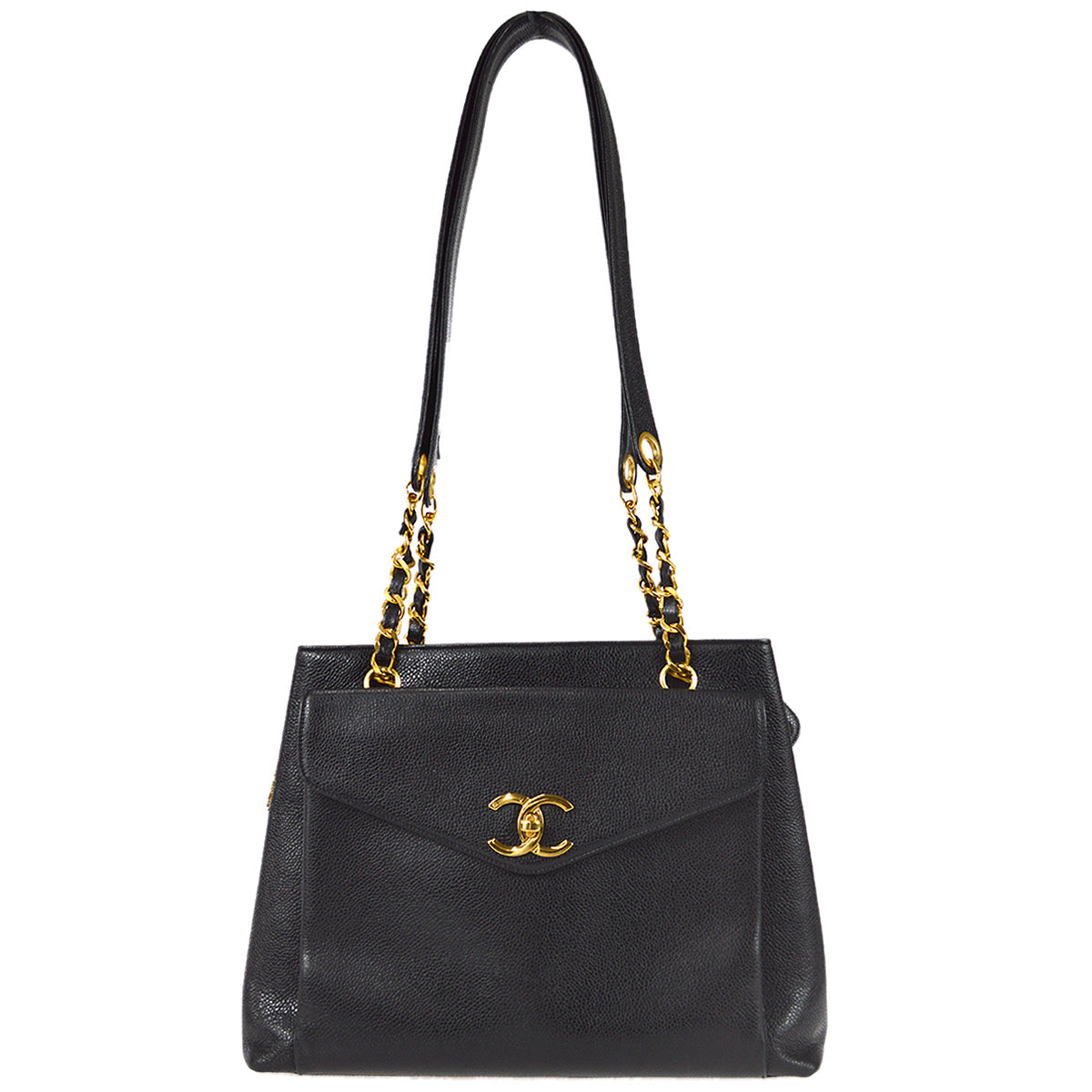 Chanel Shoulder Tote Bag Black Caviar