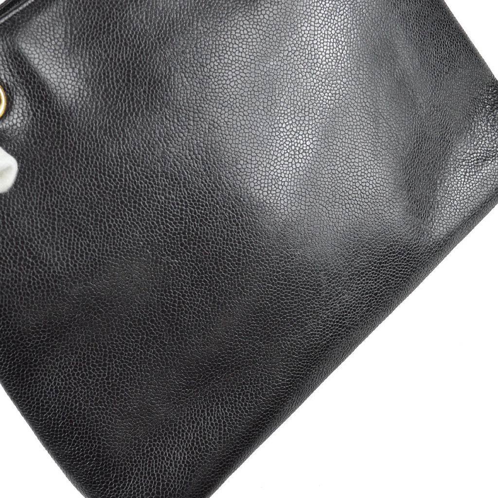 Chanel Shoulder Tote Bag Black Caviar