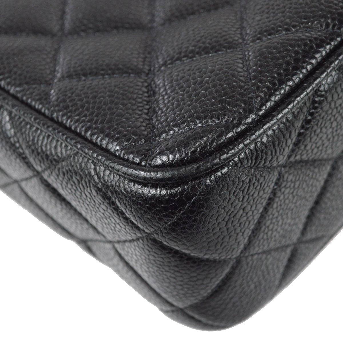 Chanel Single Chain Shoulder Bag Black Caviar