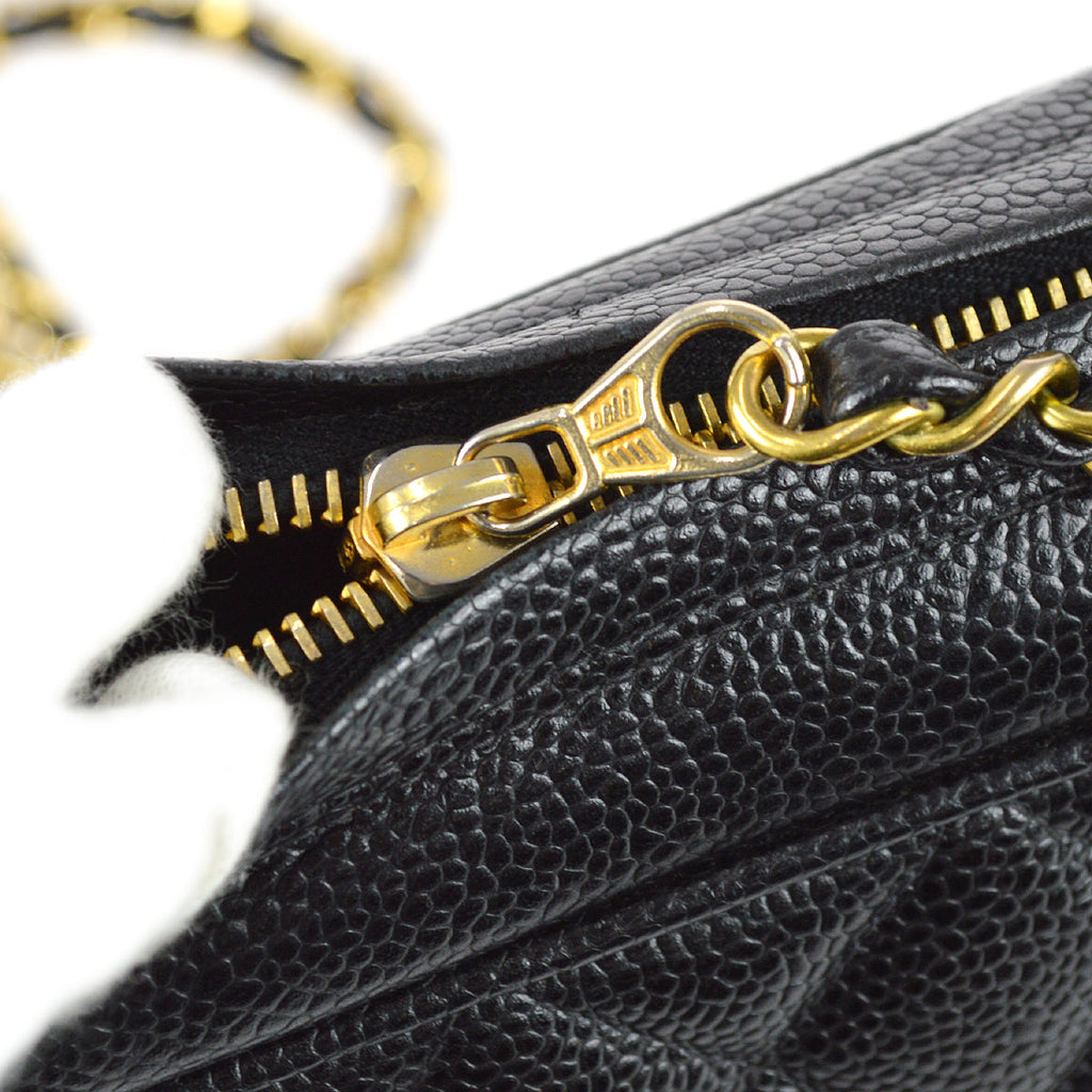 Chanel Single Chain Shoulder Bag Black Caviar