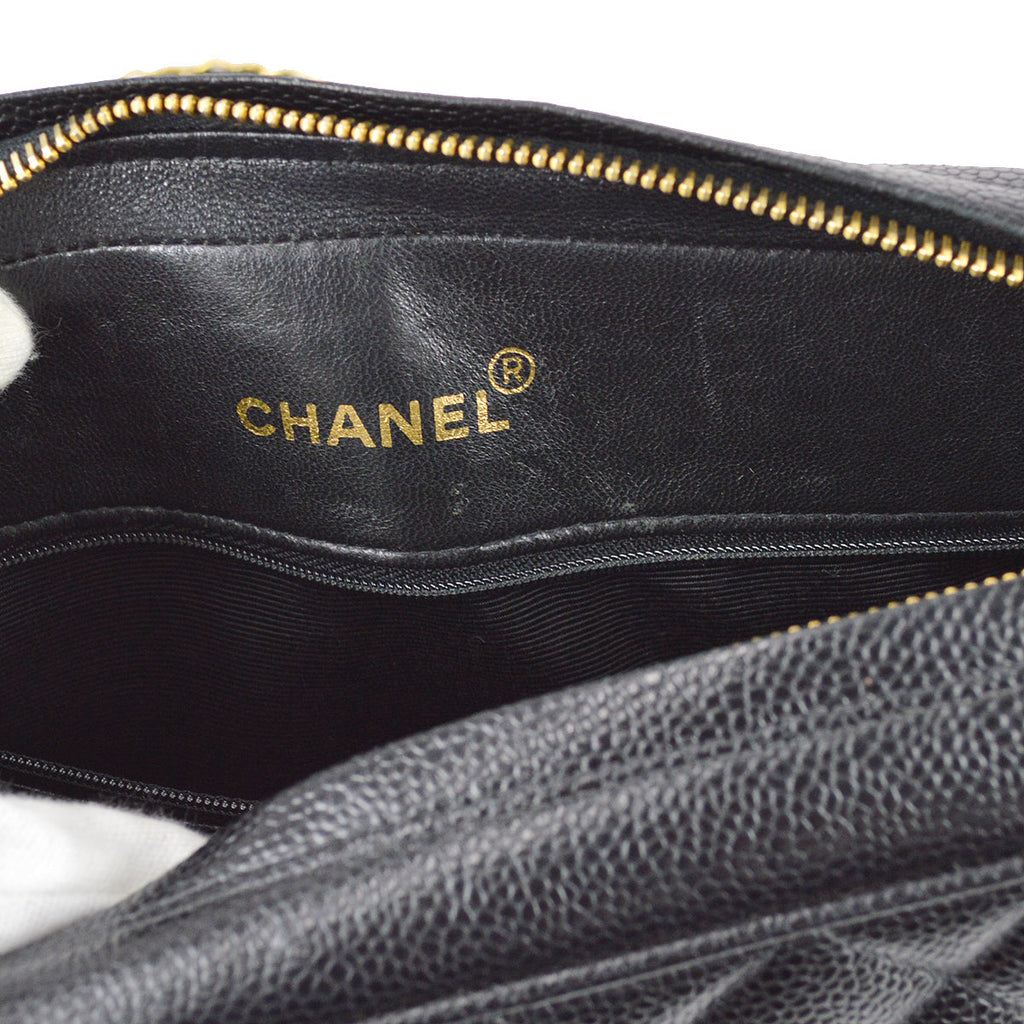 Chanel Single Chain Shoulder Bag Black Caviar