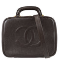 Chanel 2way Vanity Shoulder Handbag Brown Caviar