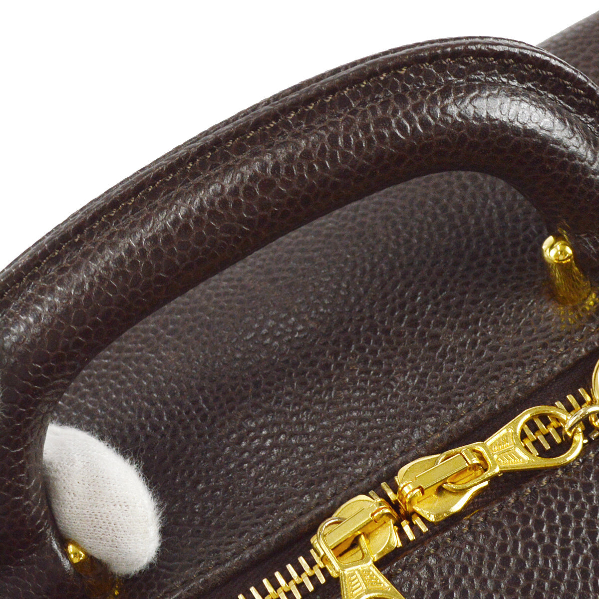 Chanel 2way Vanity Shoulder Handbag Brown Caviar