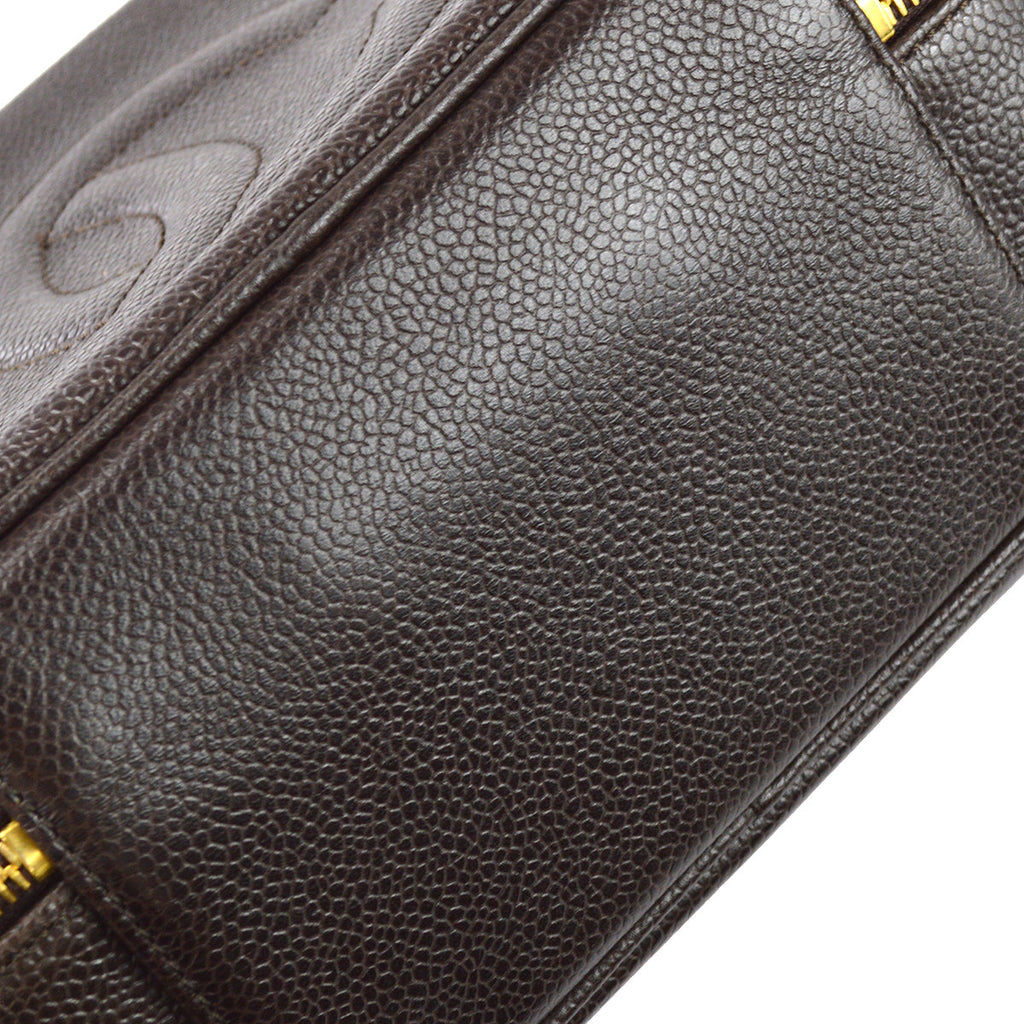 Chanel 2way Vanity Shoulder Handbag Brown Caviar