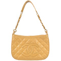Chanel Hobo Chain Handbag Beige Caviar