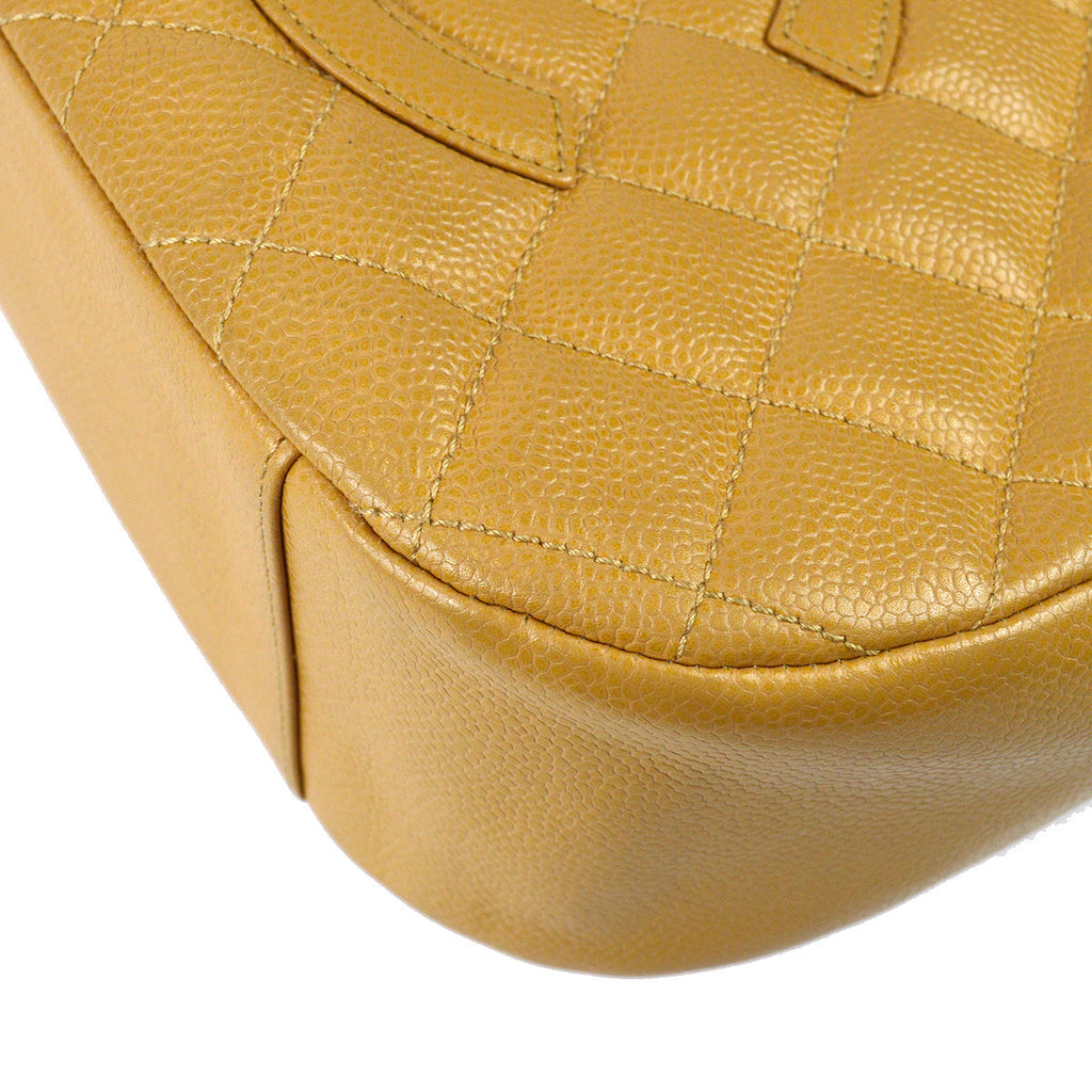 Chanel Hobo Chain Handbag Beige Caviar