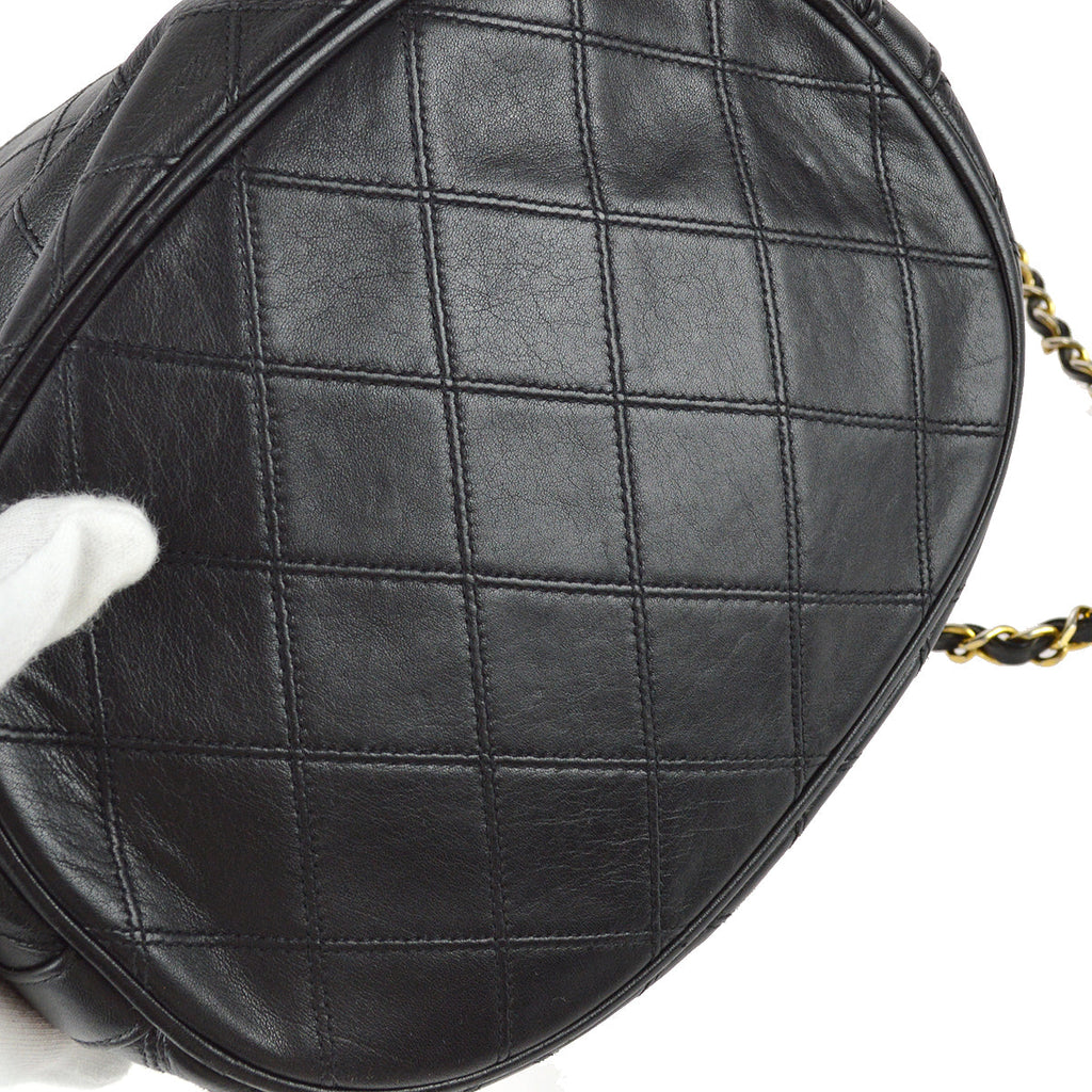 Chanel Bicolore Bucket Chain Shoulder Bag Black Lambskin