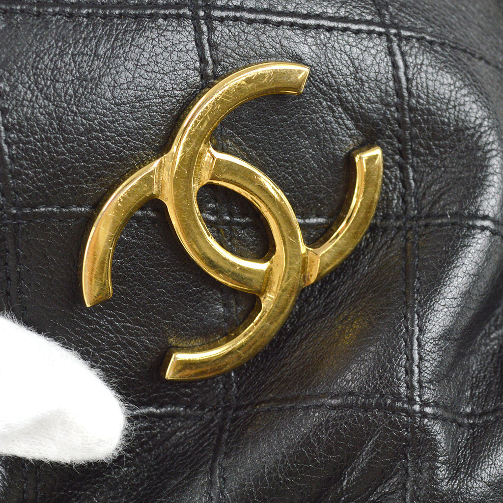 Chanel Bicolore Bucket Chain Shoulder Bag Black Lambskin
