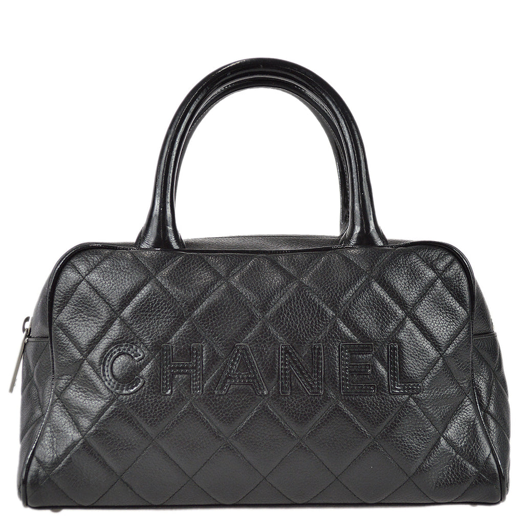 Chanel 2000-2001 Bowling Bag 27 Black Caviar