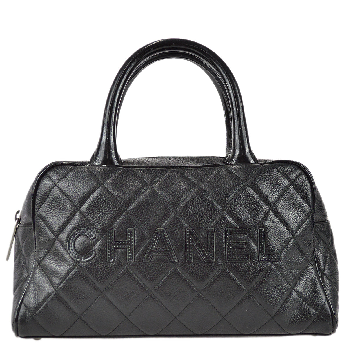 Chanel 2000-2001 Bowling Bag 27 Black Caviar