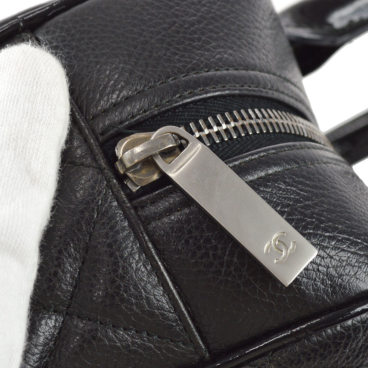 Chanel 2000-2001 Bowling Bag 27 Black Caviar