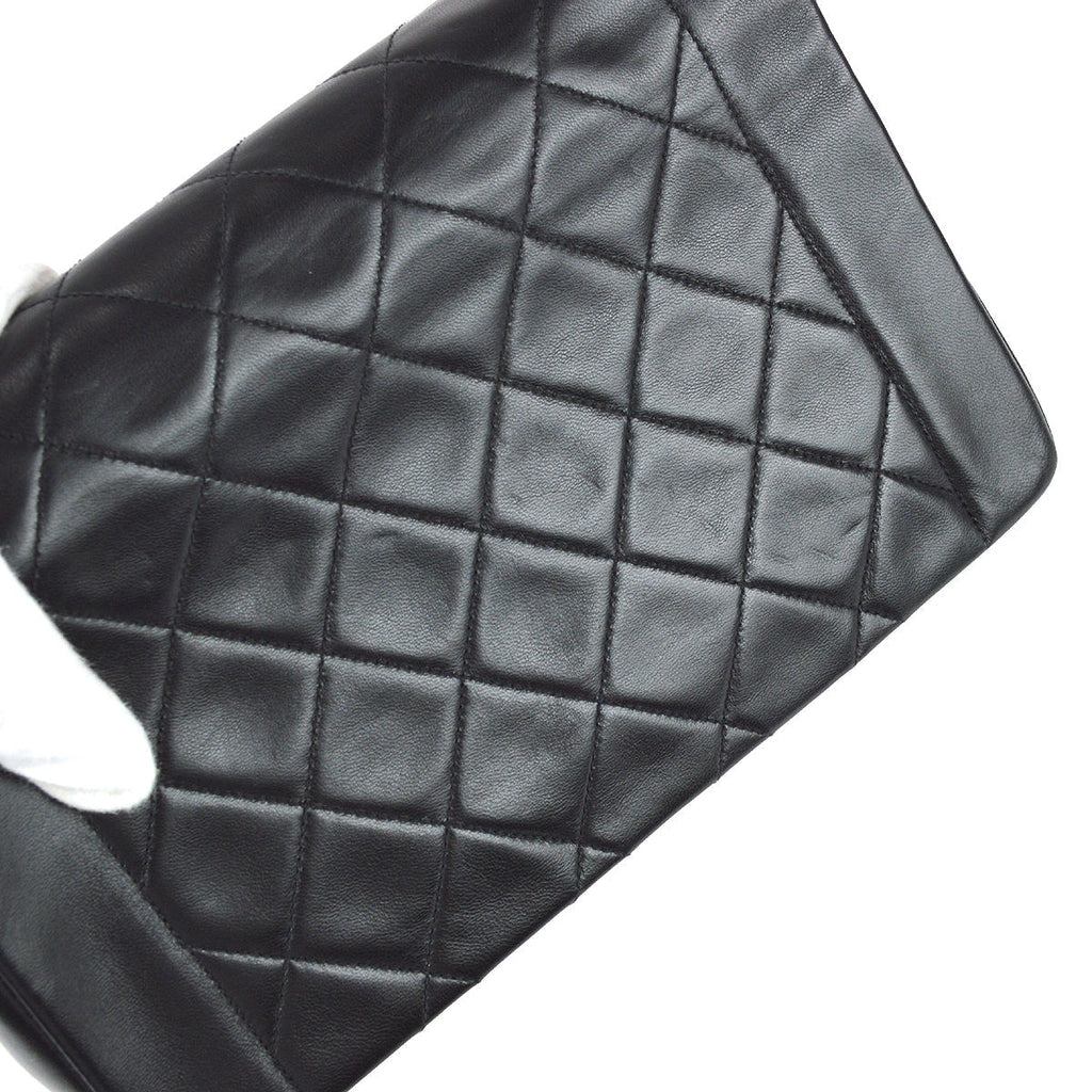 Chanel 1991-1994 Black Lambskin Medium Diana Flap Bag