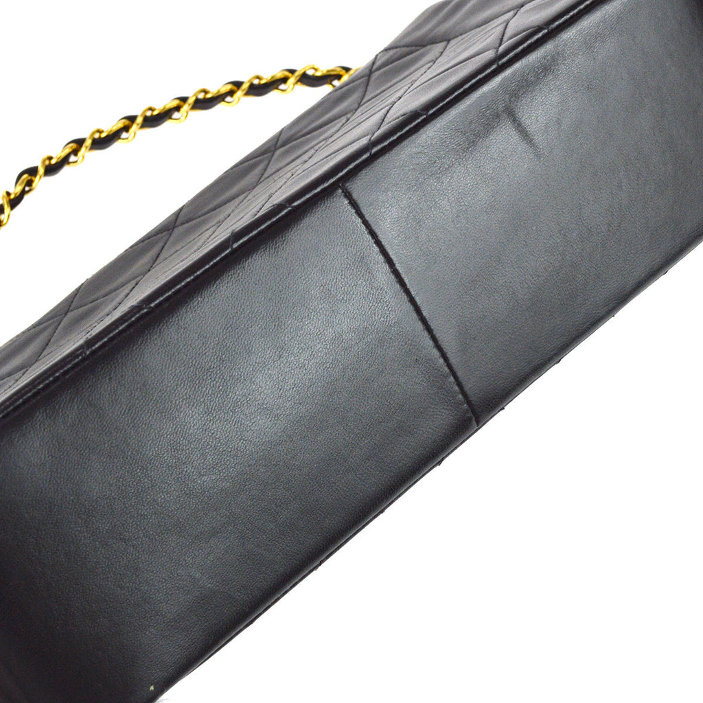 Chanel 1991-1994 Black Lambskin Medium Diana Flap Bag