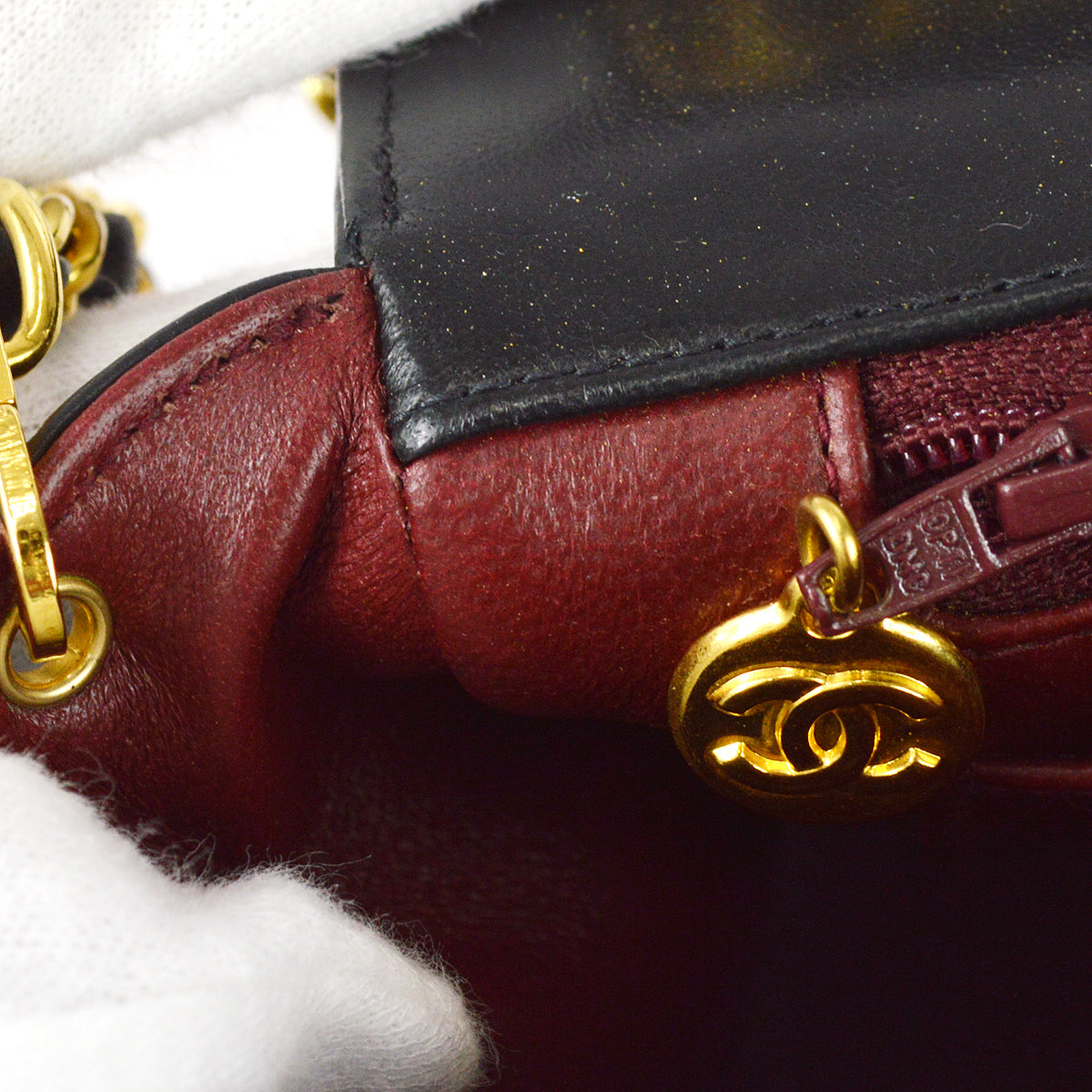 Chanel 1991-1994 Black Lambskin Medium Diana Flap Bag