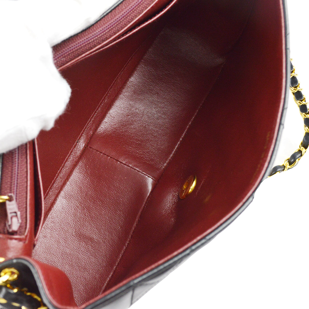 Chanel 1991-1994 Black Lambskin Medium Diana Flap Bag